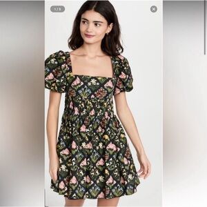 Agua by Agua Bendita Black Floral Mini Dress